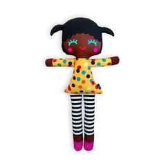 BONECA GG| GIGI | PRETINHA POÁ COLORIDOS AMARELO