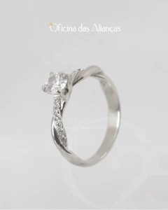 Anel de Prata Solitário Divino - comprar online