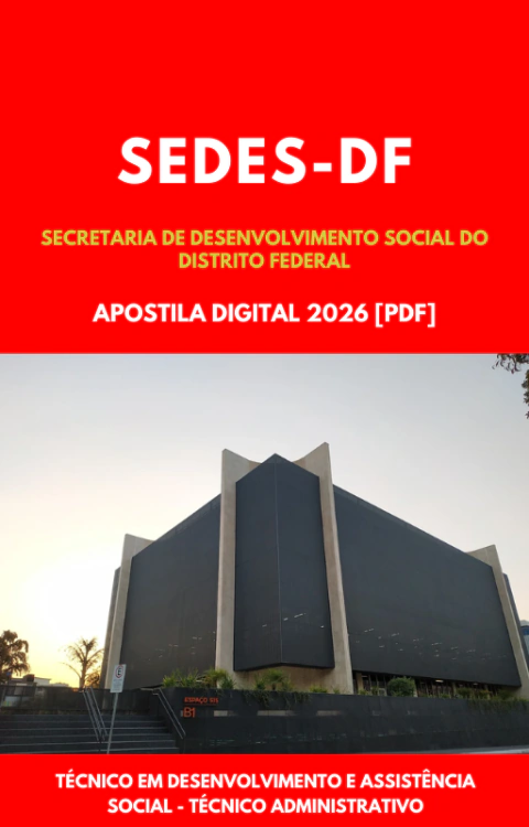Apostila Técnico Administrativo - Técnico em Desenvolvimento e Assistência Social SEDES - DF 2026 (PDF) - comprar online