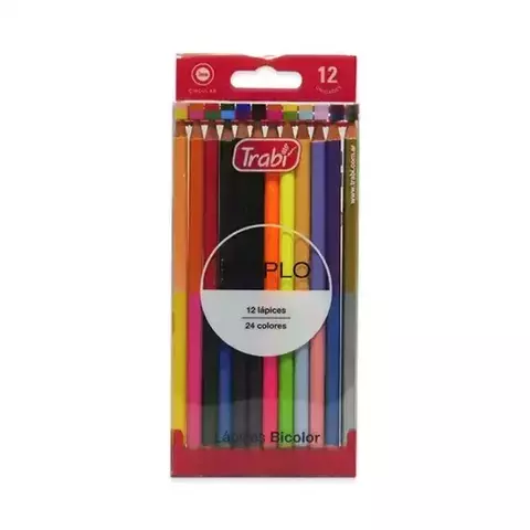 LAPIZ DE COLOR LARGO DUPLO X12. TRABI