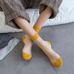 Medias Tul dots mostaza - comprar online