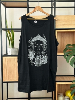 Vestido c/bolsillos estampado "Buda"