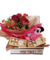 Cesta com muito ferrero rocher, Minnie e buquê de rosas