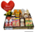 Bandeja café da manhã (G) "Pelúcia, flor, Nutella, frutas, bebidas e frios"