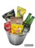 Balde de gelo com cerveja haineken e petiscos