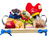 Bandeja Gourmet "Parabéns para você 2 com pelúcia" (bolo de aniversário, frios, frutas, pães e bolachinhas) - encomendas 1 dia antecedência - comprar online
