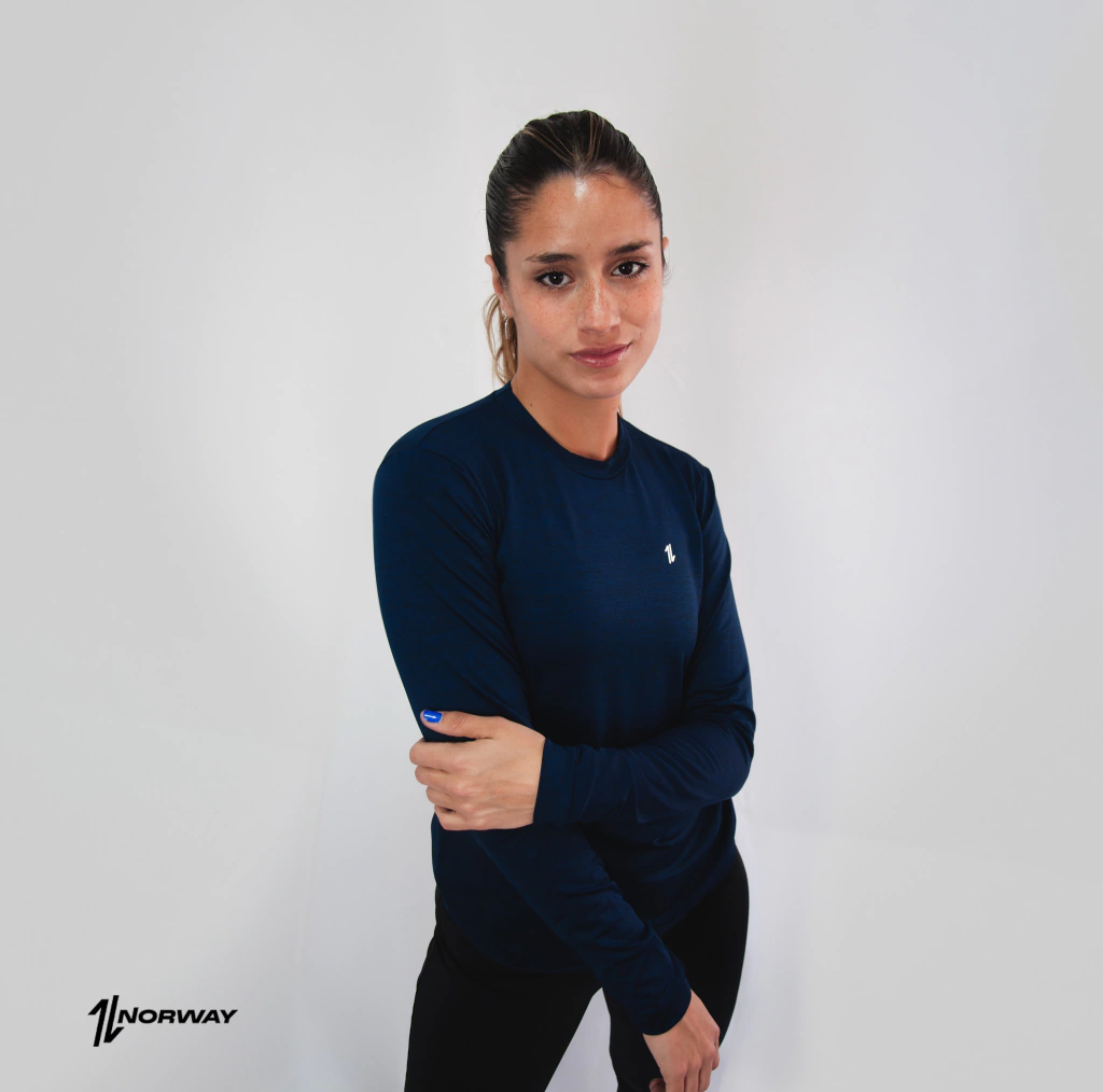 Remera Térmica Azul Jaspeada
