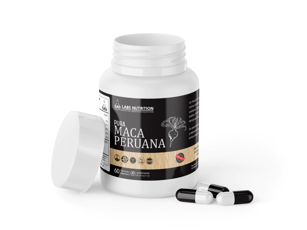 Maca Peruana Pura 500 mg - Estimulante, Energizante (60 capsulas)