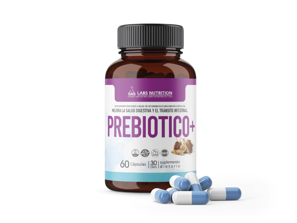Prebiótico+ Labs Nutrition, Salud Intestinal (60 Capsulas)