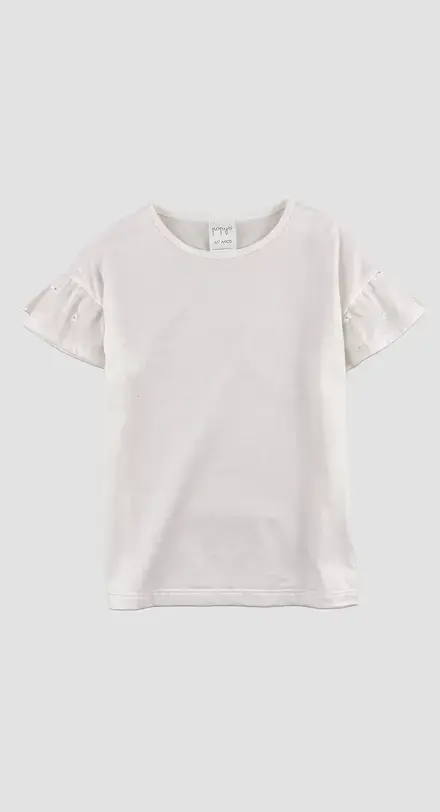 Remera tull mariam white 6 a 10 años