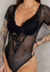 Body Gevy Manga Curta - Preto Renda Luisa e Tule - buy online