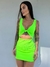 Vestido Open - Verde Neon com Recortes Decote Curto