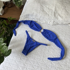Top bali e calcinha fixa - azul royal - comprar online
