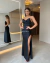 Vestido longo tomara-que-caia / preto