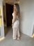 Conjunto crochê saia midi e cropped - areia - comprar online