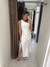 Vestido midi um ombro cetim - branco - comprar online