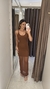 Vestido longo tule com decote costas - marrom - comprar online