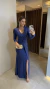Vestido Longo Nathalia com manga - azul - comprar online
