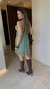 Vestido curto tule babado verde - Paula Faria