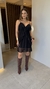 Vestido curto tule babado preto - comprar online
