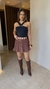 Short saia plissado marrom - Paula Faria