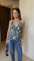 Blusa decote estampa verde - comprar online