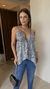 Blusa decote estampa cinza - comprar online