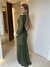 Vestido Longo Tule Damaica - verde oliva - Paula Faria