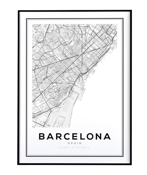 Quadro Mapa de Barcelona