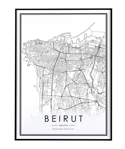 Quadro Mapa de Beirute