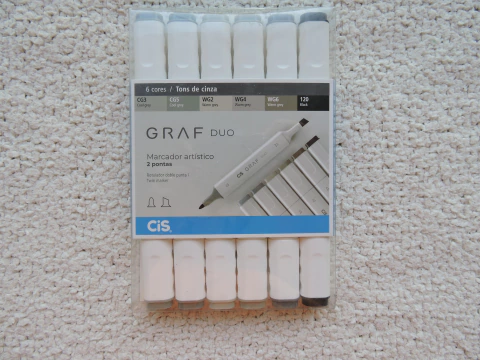 Marcador Artístico Graf Duo Cis - tons de cinza
