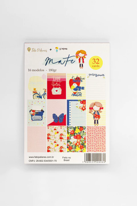 Bloco A6 com 32 cards Coleção MaFe - Fabi Paliares
