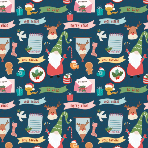 Papel 02 da Coleção O Natal de Pedro e Nina - Fabi Paliares