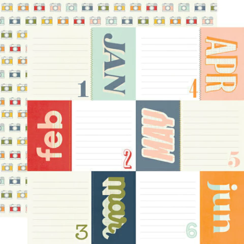 Papel para Scrapbook 4x6 Elements - Coleção For the Record - Simple Stories