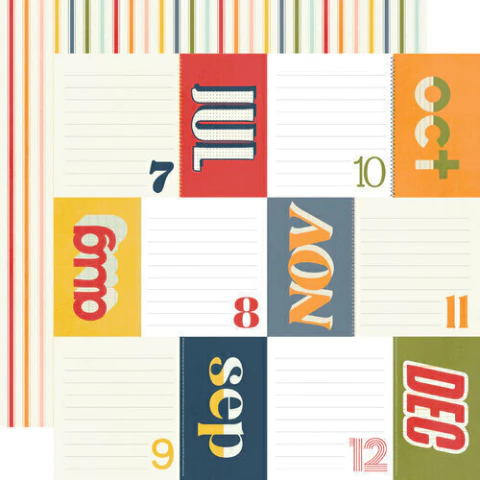 Papel para Scrapbook 4x6 Elements - Coleção For the Record - Simple Stories