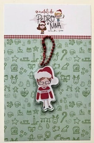 Chaveiro Pedro Coleção O Natal de Pedro e Nina - Fabi Paliares