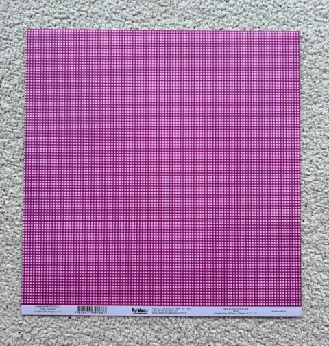 Papel para Scrapbook Básico Quadriculado Simples Pink - Repeteco