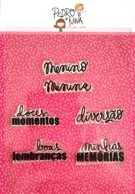 Carimbo Palavras e Frases da Coleção Pedro e Nina - Fabi Paliares