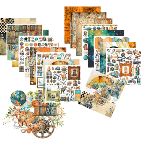 Kit com 8 papéis da Coleção Play - Carina Sartor