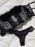 Corset de Lingerie Bruna em Renda Chantilly e Tule Sem Bojo Com Aro de Sustentação - Preto - loja online