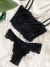 Conjunto de Lingerie Pamela em Renda Sem Bojo Com Aro de Sustentação - Preto