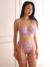Conjunto de Lingerie Jaque em Renda Sem Bojo com Aro de Sustentação - Lilás