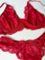 Conjunto de Lingerie Ruvy Em Renda Sem Bojo com Aro de Sustentação - Vermelho - comprar online