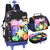 Kit Escolar Mochila De Rodinhas + Lancheira + Estojo Divertidamente 2 Roxa/Preta Feminina Infantil - comprar online