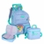 Kit Escolar Mochila Rodinhas + Lancheira + Estojo Feminino Pompom Juvenil Lilás Rosa