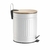 Lixeira com Pedal e Tampa de Bambu Balde Removível Banheiro Cozinha Vintage Metal - comprar online