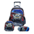 Kit Mochila de Rodinhas + Lancheira + Estojo Discovery Car Carro 3D C/ Alças de Costas