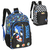 Mochila De Costas Escolar Juvenil Azul/Preto Sonic Gamer Masculina - PAPELARIA STORE