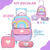 Kit Mochila de Rodinhas c/ Alças de Costas + Lancheira + Estojo Rainbow Arco Íris - loja online