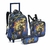 Kit Mochila Rodinha C/ Alças de Costas+ Lancheira + Estojo Duplo Dinossauro Escolar Infantil